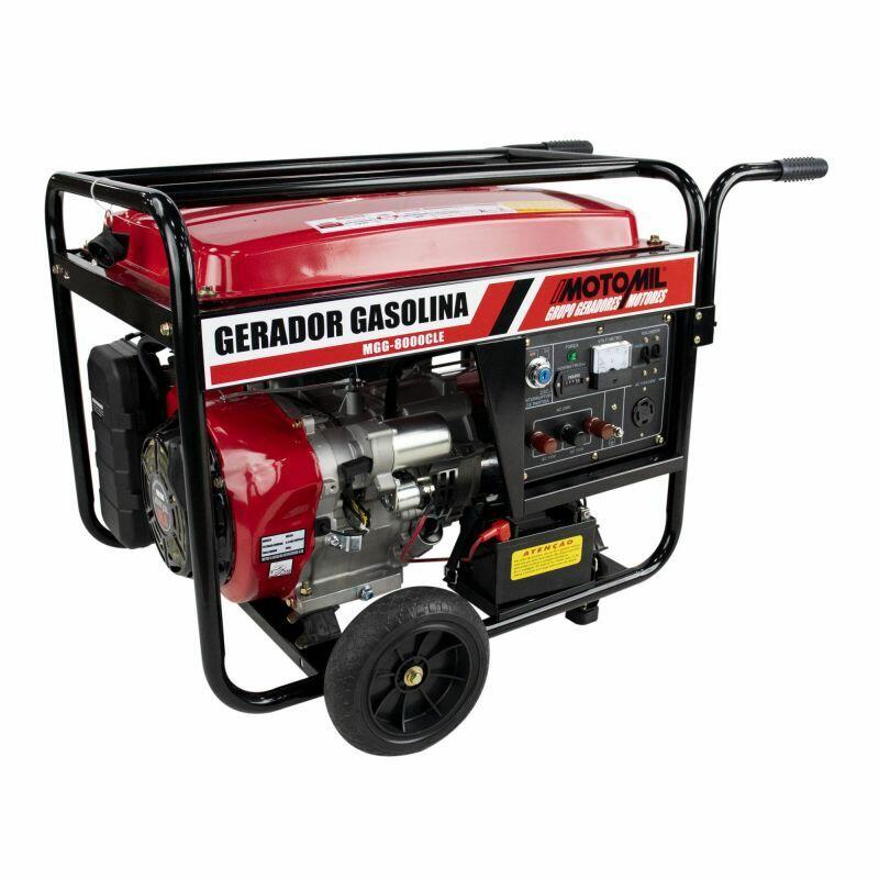 Gerador de Energia à Gasolina MGG-8000CLE 4T Partida Manual Elétrica Bivolt Motomil