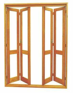 Porta Pantográfica Madeira Eucalipto Madecen 2,13x1,6m para Vidro Liso