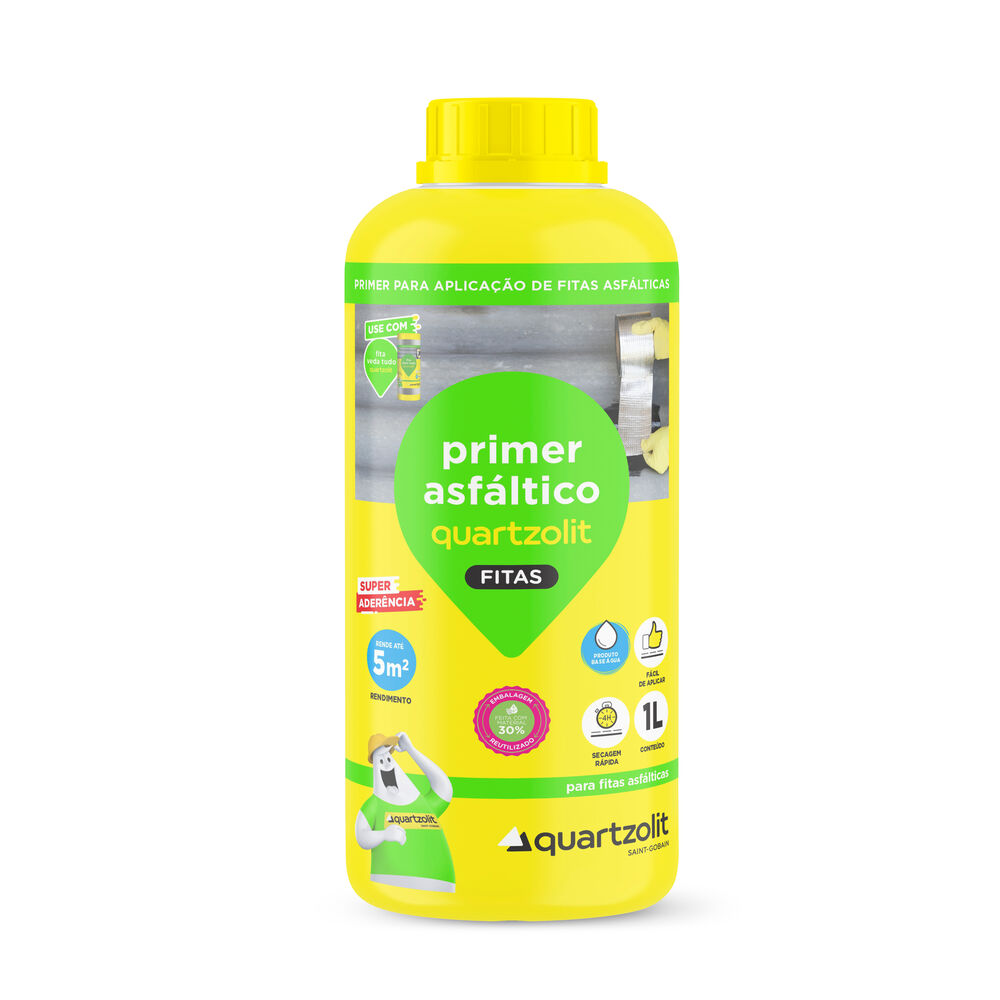 Impermeabilizante Quartzolit Primer Asfáltico 1L Marrom Escuro