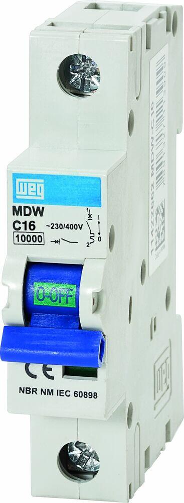 Disjuntor Unipolar 10A Curva C MDW Weg