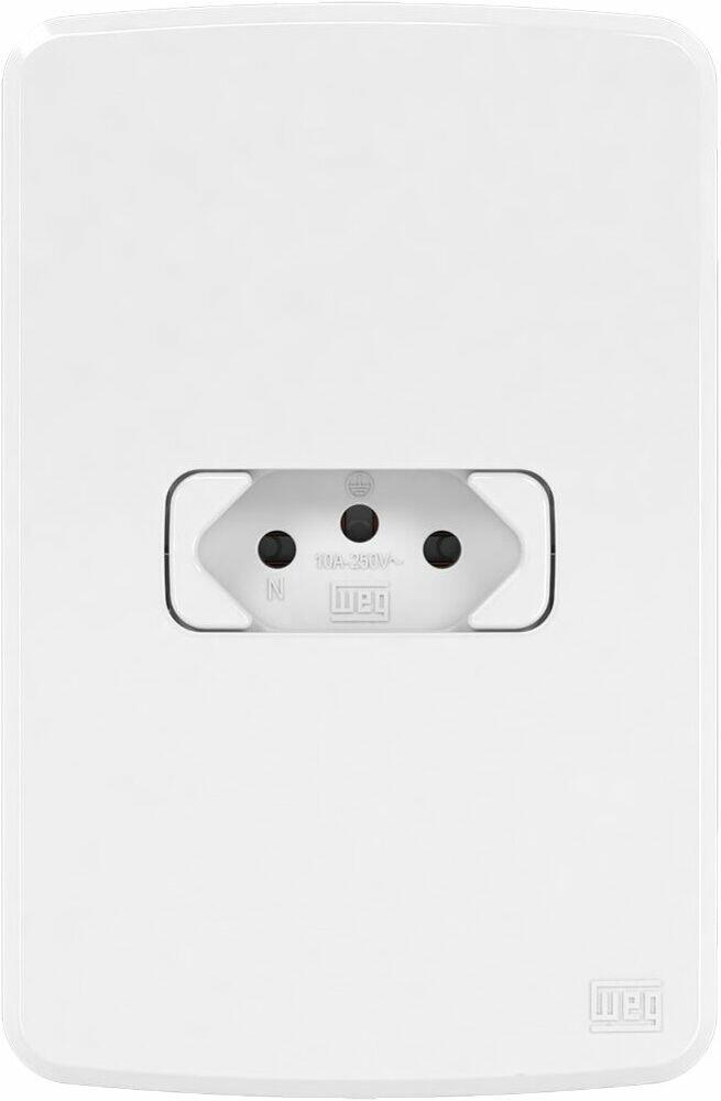 Conjunto Tomada Composé 1 Módulo 2P+T 10A Branco Weg