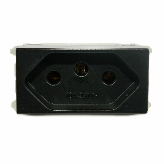 Módulo Tomada 2P+T Refinatto Preto 10A Weg