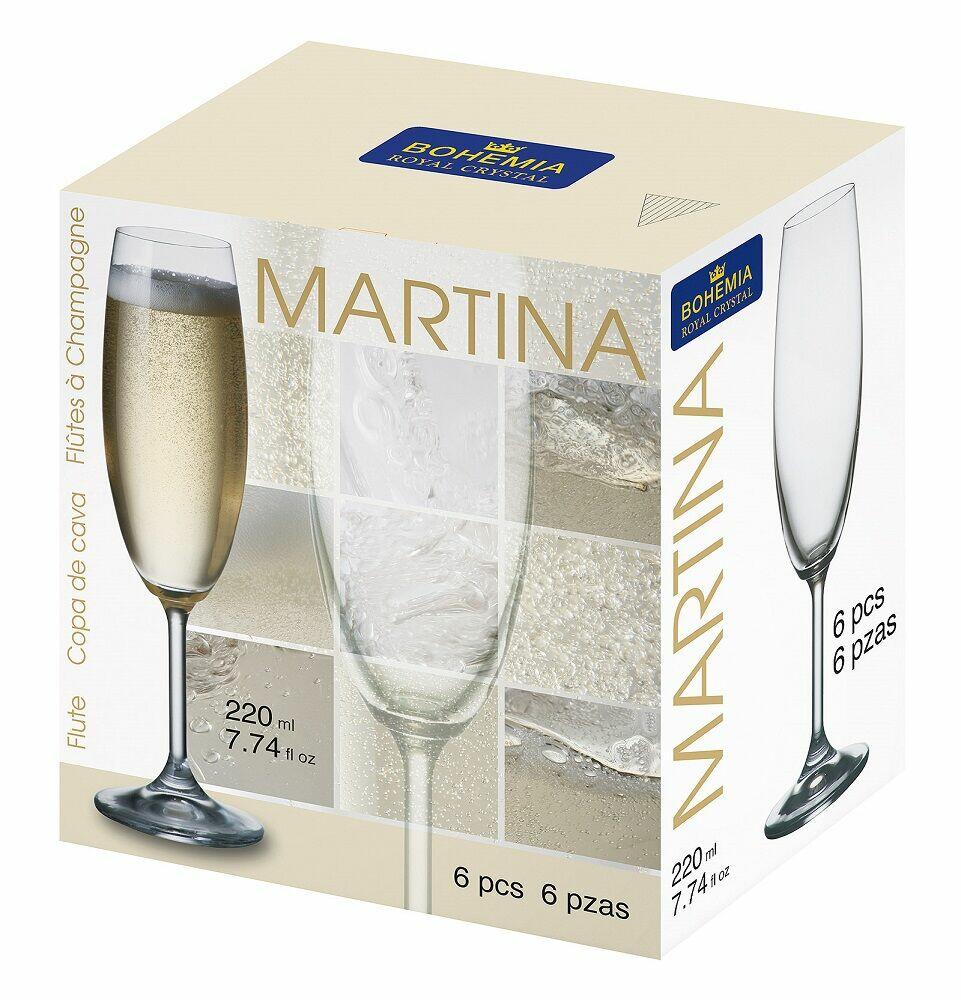 Jogo de Taças para Champagne 220ml Bohemia Martina 6 Peças