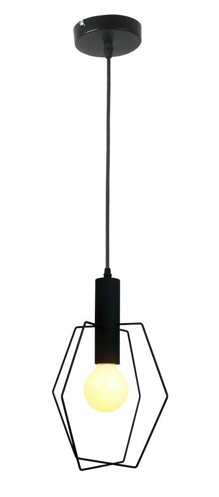 Pendente Taschibra 1 Lâmpada Uni 608 E27 Preto