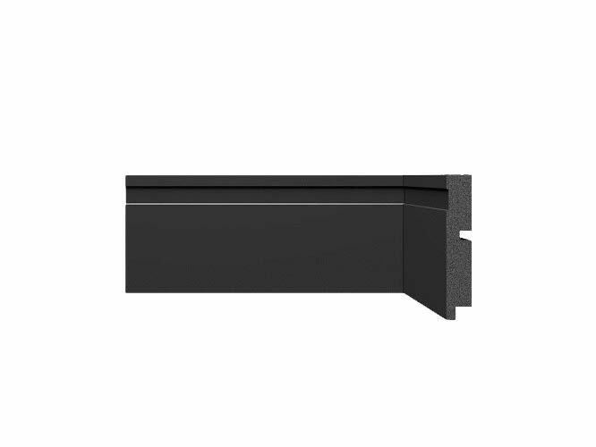 Rodapé Poliestireno Santa Luzia Black 3457 10cmx2,4m Preto