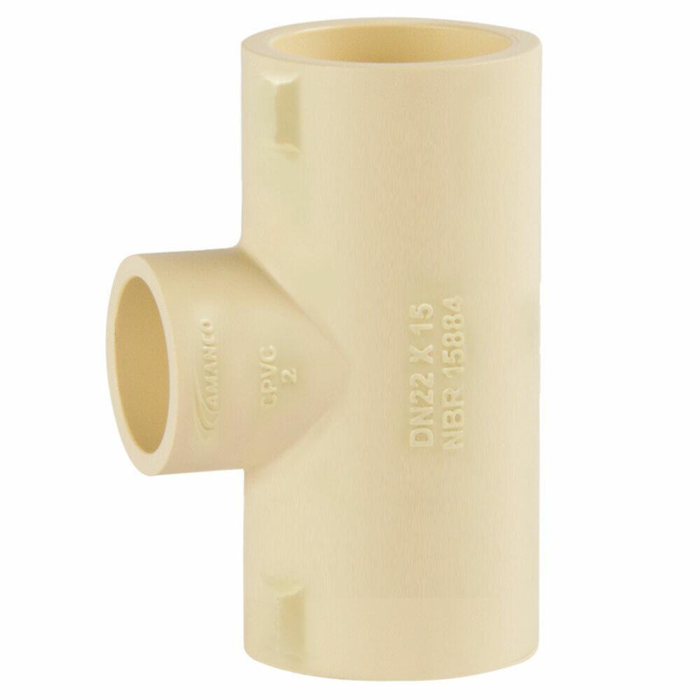 Tee com Redução 22x15mm Cpvc Super Branco Amanco