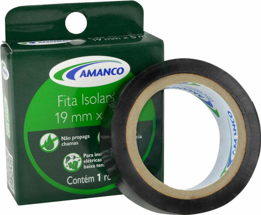 Fita Isolante 19mmx20m Anti-chama Preto Amanco