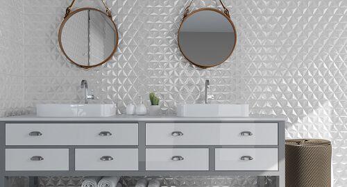 Revestimento Parede Diamante Lux White Bold Polido 29,1x87,7 Portinari