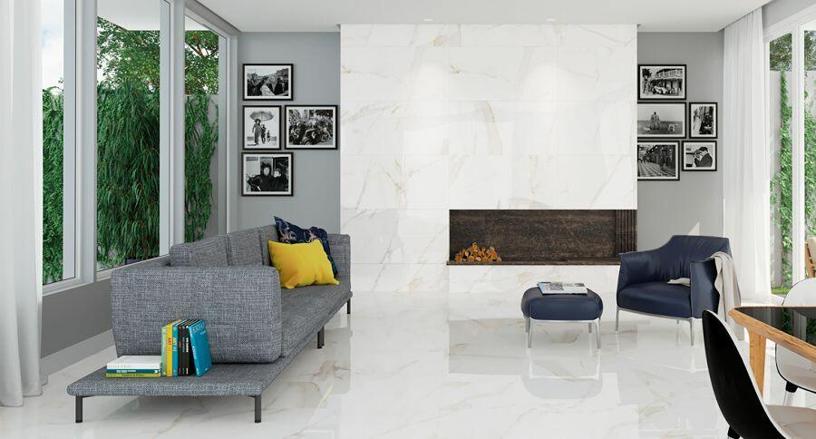 Porcelanato Opera White Retificado Polido 87,7x87,7 Portinari