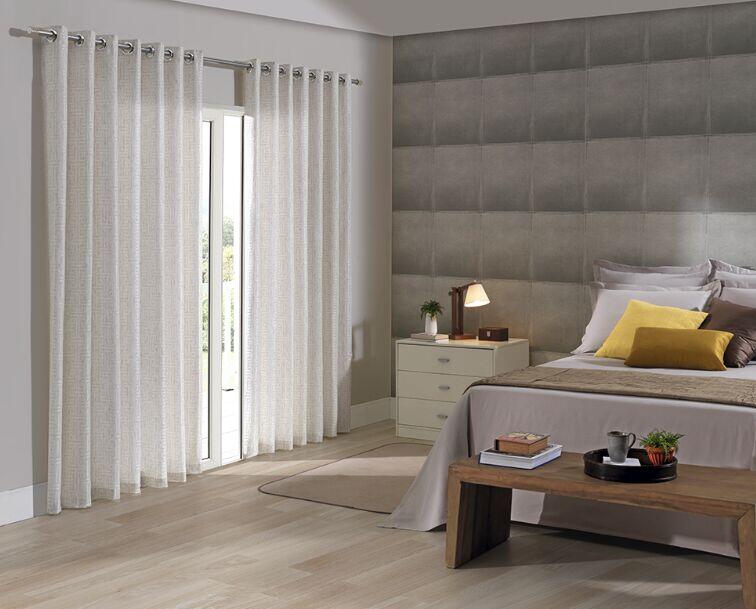Cortina Bella Janela 3x1,7m Rústica Túnis com Ilhós
