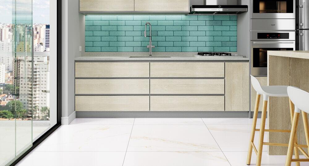 Porcelanato Ópera White Retificado Natural 90x90 Branco Portinari