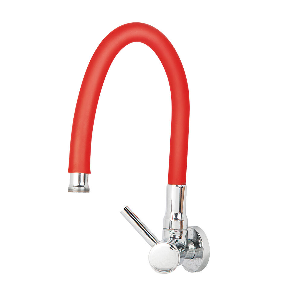 Torneira para Cozinha de Parede Bica Alta 1/2''  Color Flex 1167 Vermelho/Cromado Addra