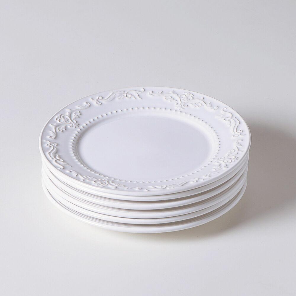 Prato de Sobremesa Porto Brasil Acanthus 20,5cm Branco
