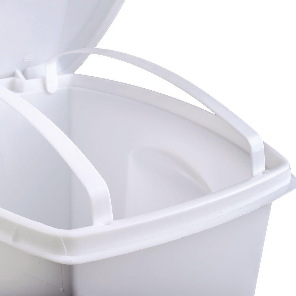 Lixeira de Plástico Basculante Prática 30L Branca Plasútil