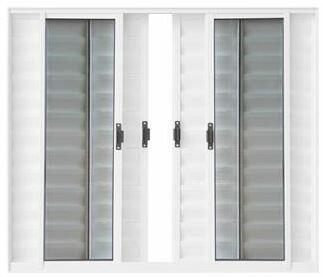 Janela de Correr Veneziana Alumínio CRV Classic 120x150cm 6 Folhas Branca