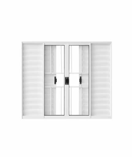 Janela Veneziana de Correr Alumínio Classic 6 Folhas 100x150cm CRV