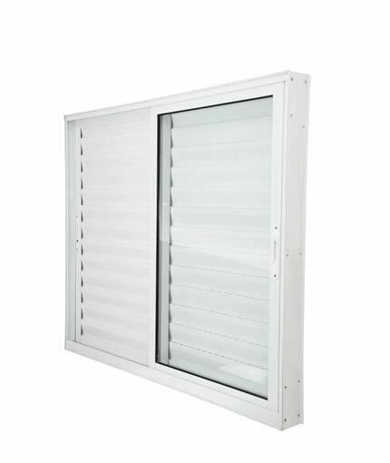 Janela Veneziana de Correr Alumínio CRV 100x150cm 3 Folhas Branca 992595