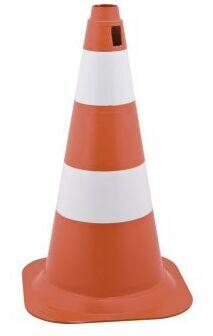 Cone de Sinalização 75cm Branco/Laranja Vonder