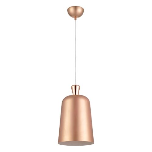 Pendente Avant 1 Lâmpada Bell 24cm E27 Branco/Coral
