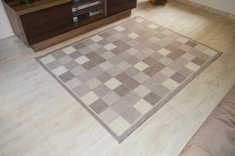 Tapete Rayza 1,5x2m Natural Look Tabuleiro Natural