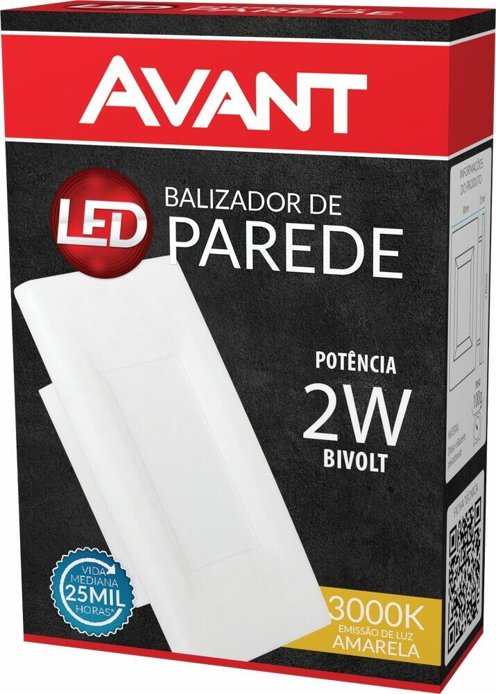 Balizador 1 Lâmpada 6500K 2W Bivolt Luz Branca Frio Avant