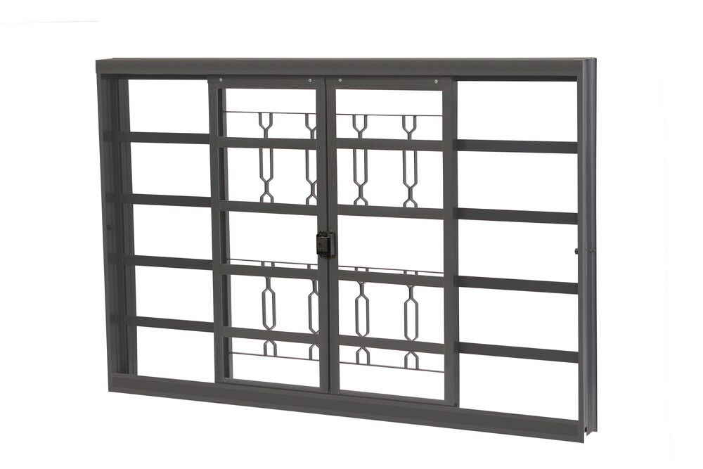 Janela de Correr Aço CRV Standard 100x150cm Cinza com Grade Elo