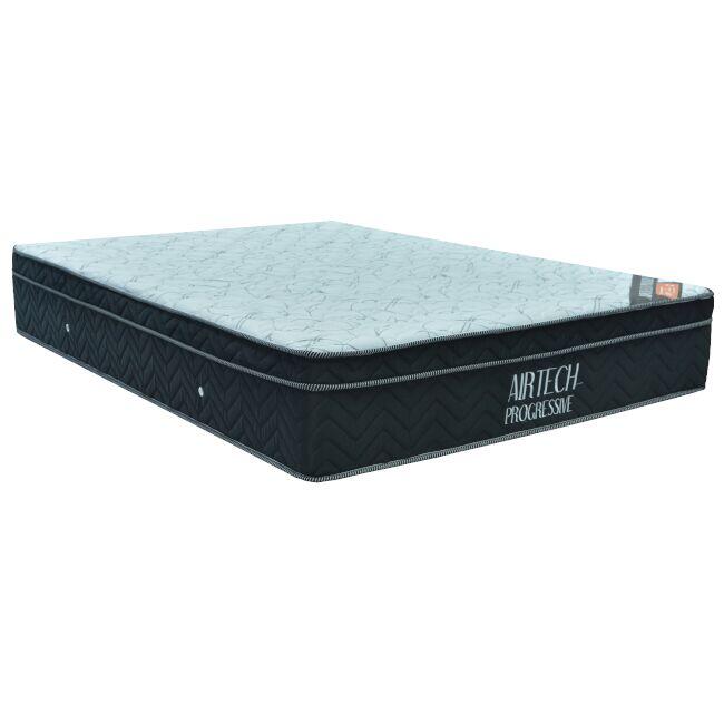 Colchão Ortobom Airtech Progressive Casal 138x188x29cm com Molas Preto/Branco