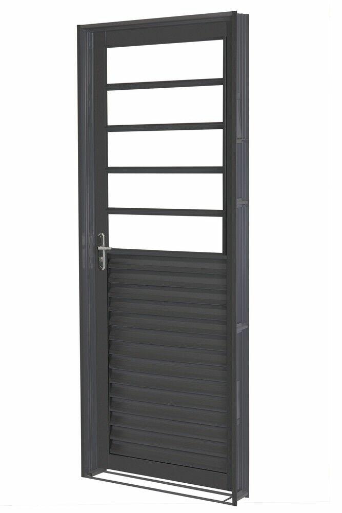 Porta de Abrir Aço 2,15x0,84m Standard Cinza Esquerda R6,5 CRV