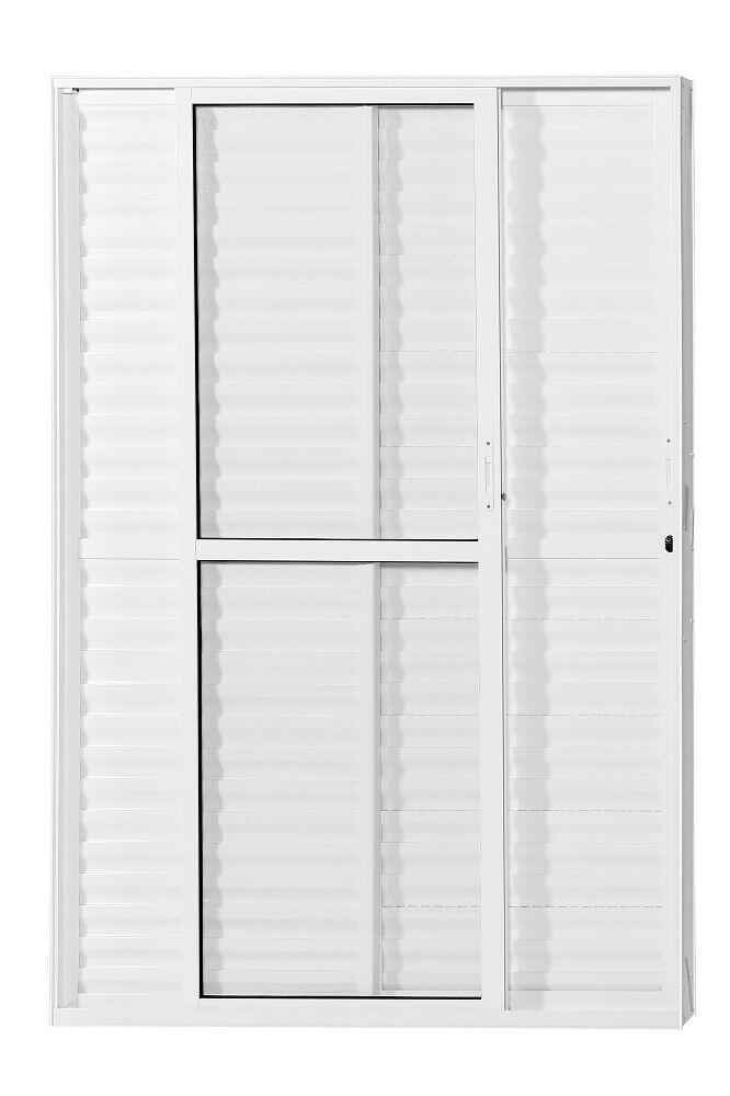 Porta Balcão de Correr Alumínio CRV 2,1x1,5m Nobre Branca
