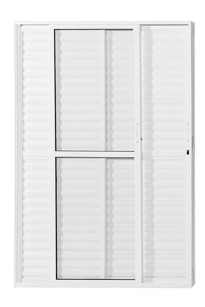 Porta Balcão de Correr Alumínio CRV 2,1x1,5m Nobre Esquerda Branca