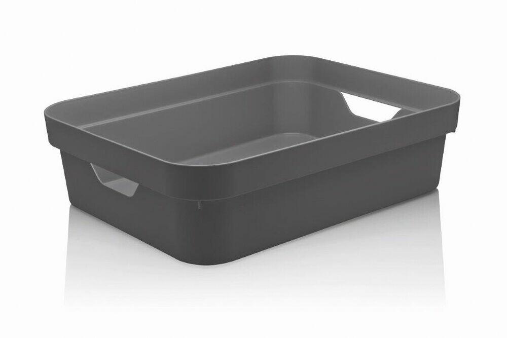 Cesta Plástica Cube 4,8L Cinza Martiplast