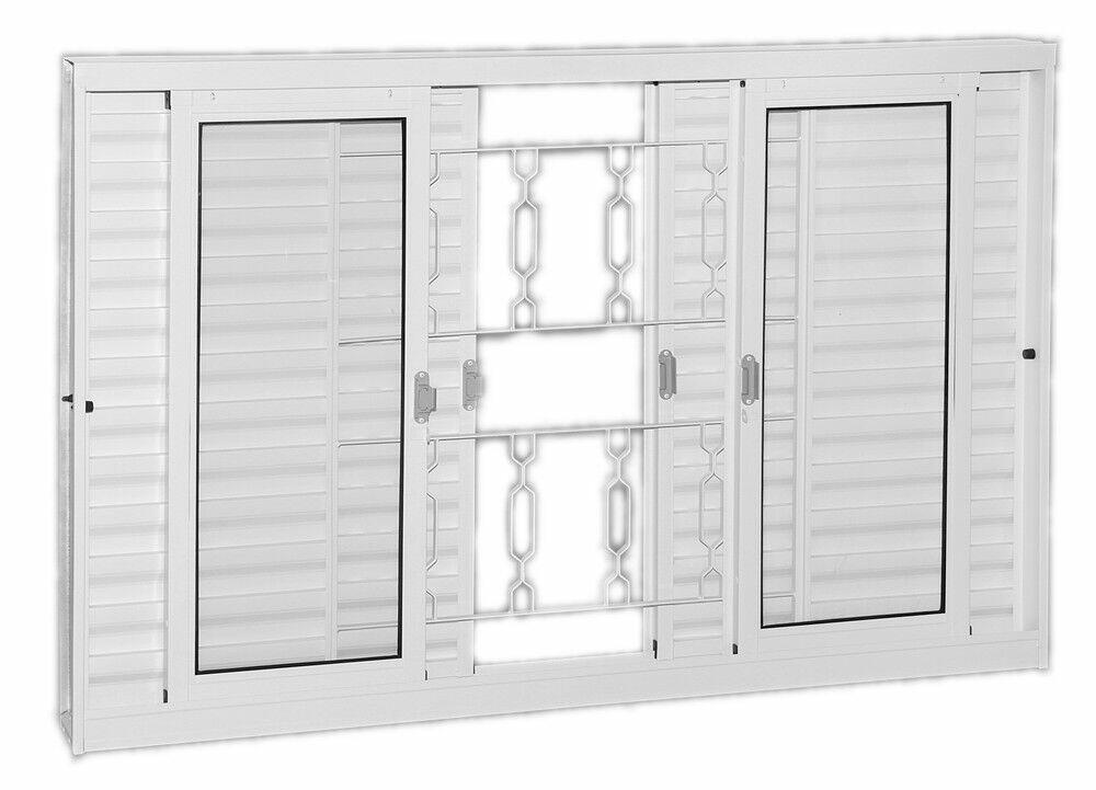Janela Veneziana de Correr Aço CRV Ideal 100x120cm Branca