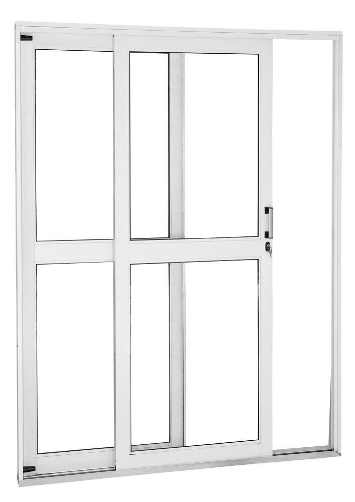 Porta de Correr Aço CRV 2,15x1,6m Ideal Branca Direita R12