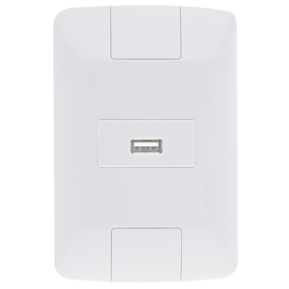 Conjunto Tomada Aria 1 Módulo USB 1,5A Branco Tramontina