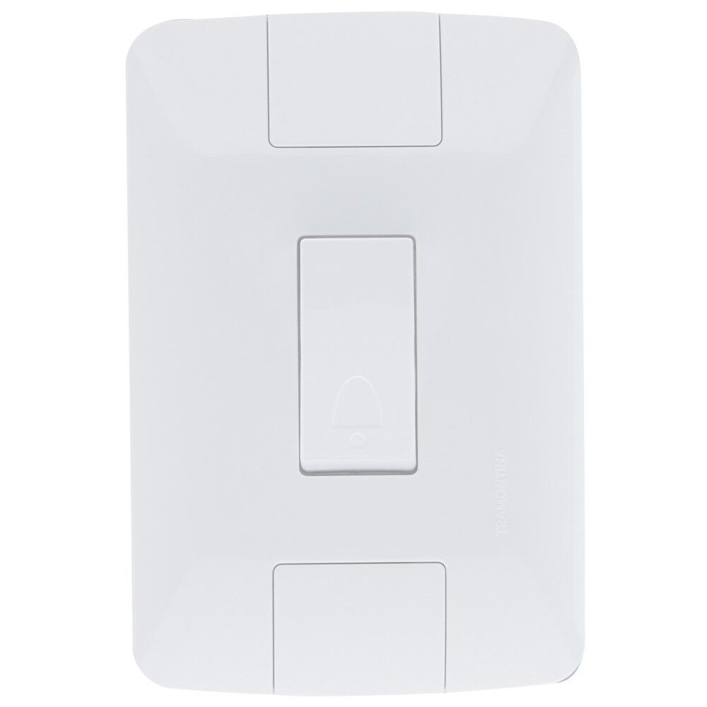 Conjunto Pulsador Campainha Aria 1 Módulo Branco Campainha Tramontina