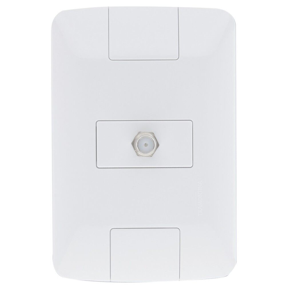 Conjunto TV/SAT Coaxial Aria 1 Módulo Branco Tramontina