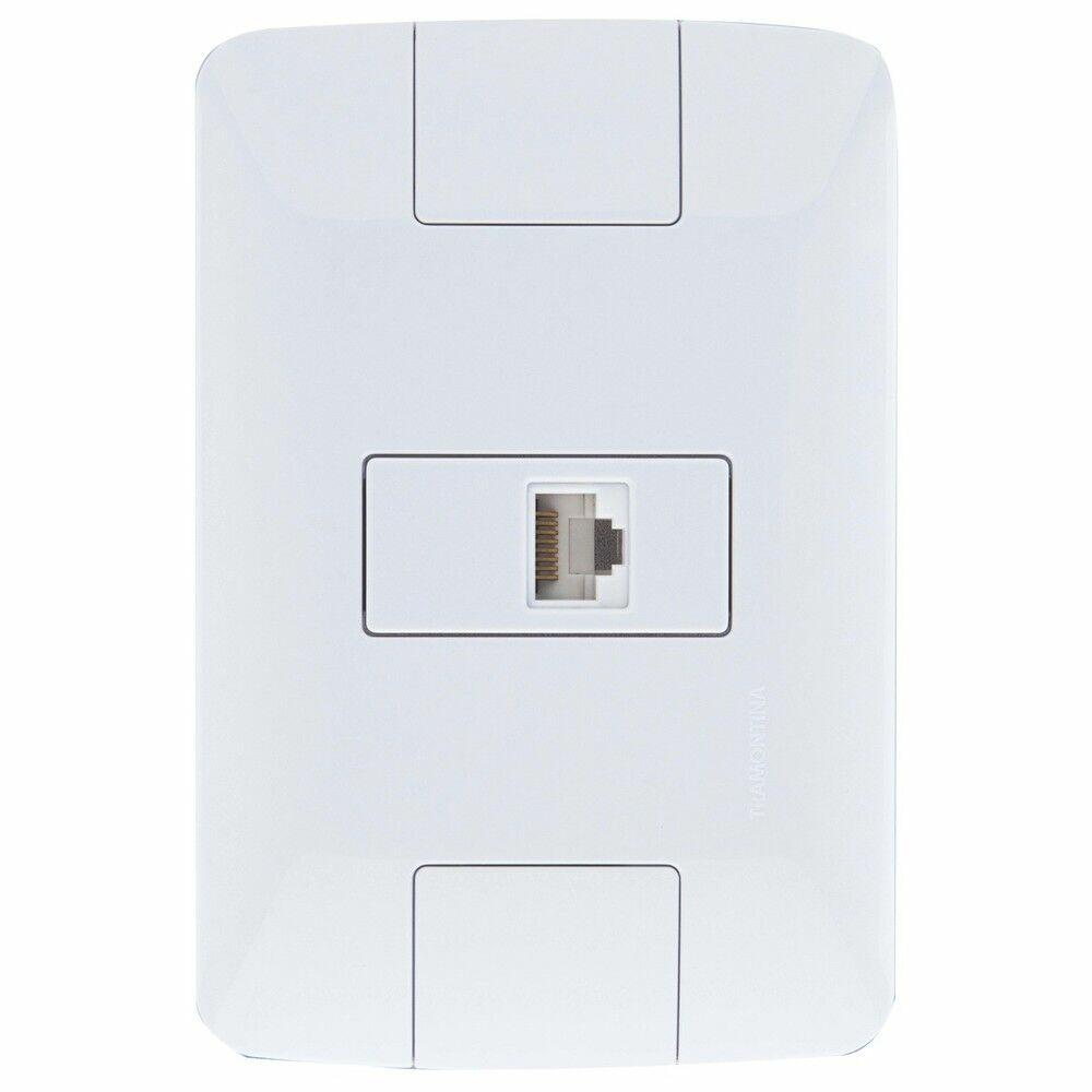 Conjunto Tomada Aria 1 Módulo RJ11 Branco Tramontina