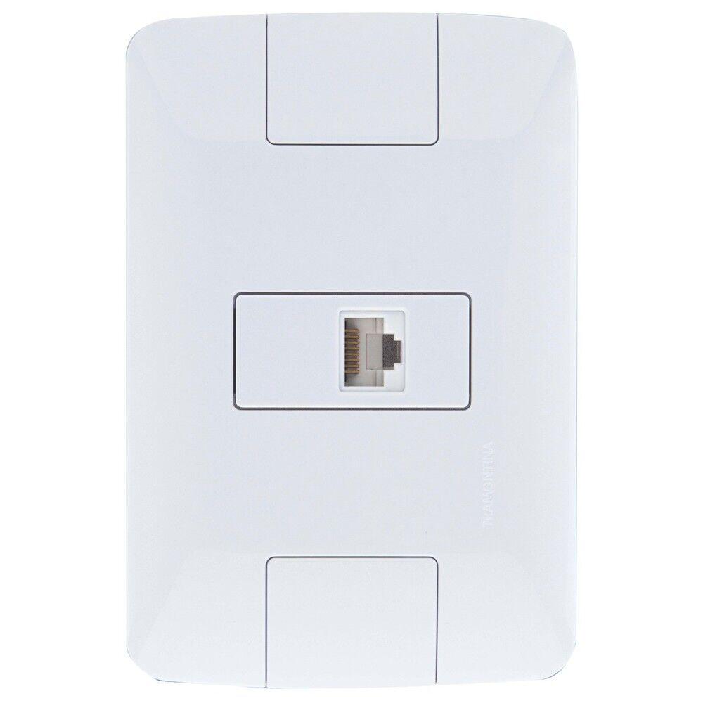 Conjunto Tomada  Aria 1 Módulo RJ45 Branco Tramontina