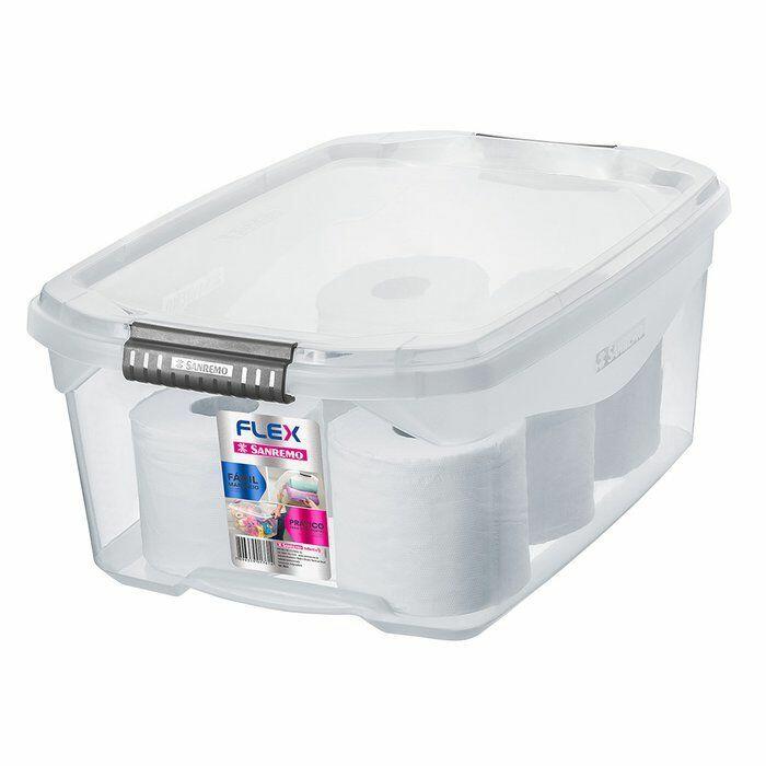 Caixa Organizadora Trava/Tampa Sanremo 20L 48,7x33,1x19,6cm Transparente