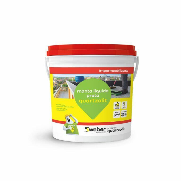 Impermeabilizante Quartzolit Manta Líquida 3,6kg Preto