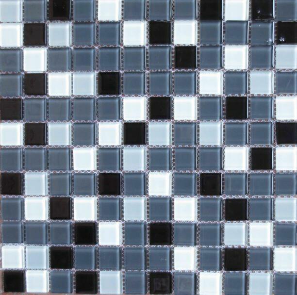 Pastilha de Vidro Miscelânia PGC08 10455 Preto Cinza e Branco 30x30 Bremen