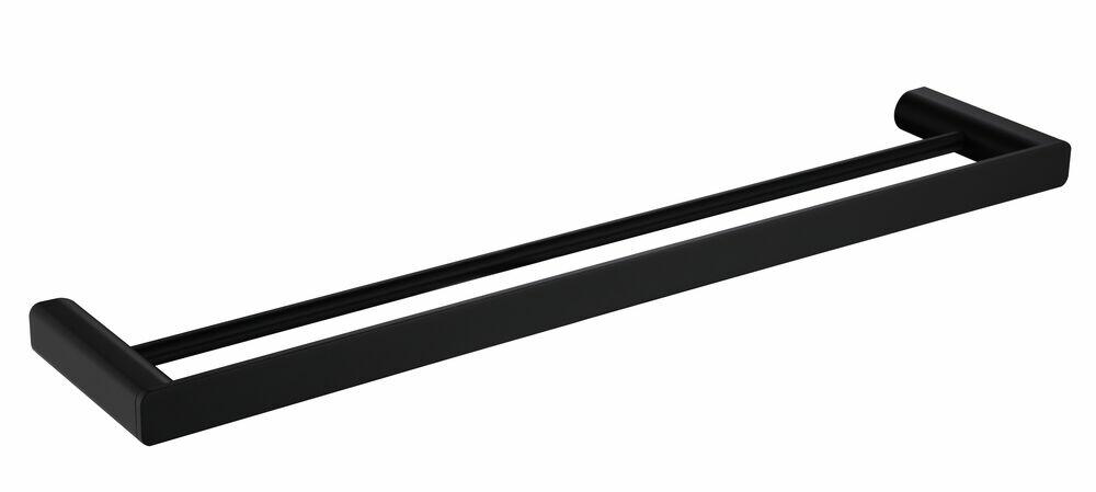 Porta Toalha Barra Dupla 60cm Metal Black Addra