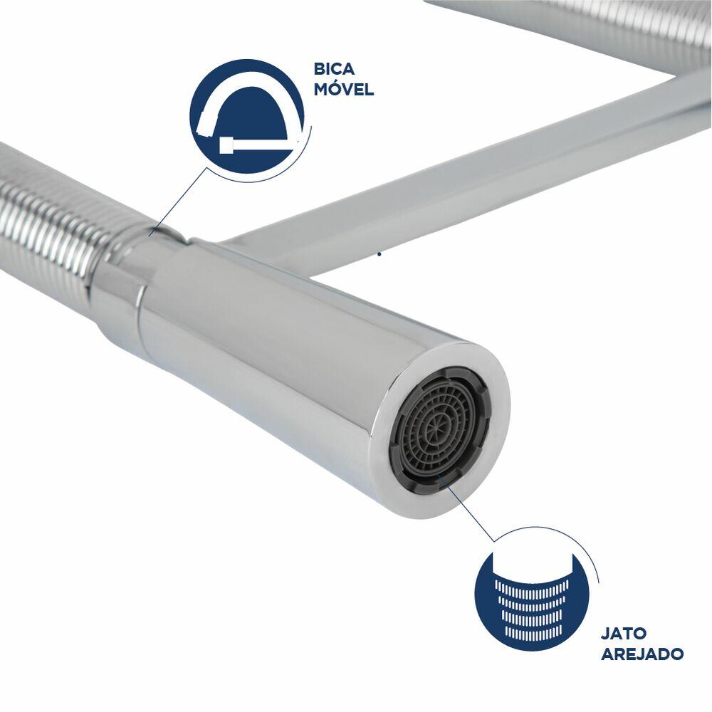 Torneira Misturador Monocomando para Cozinha de Mesa Bica Alta 1/2
