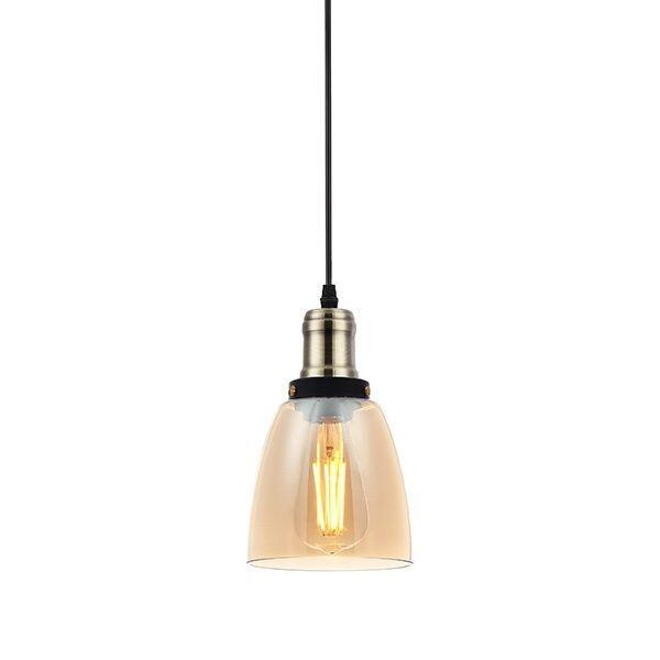 Pendente 1 Lâmpada Vintage Âmbar Dome E27 Âmbar Blumenau