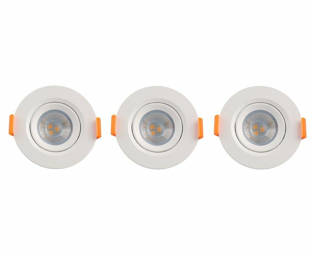 Kit Spot LED de Embutir 3W 6500K Redondo Bivolt 3 Peças Luz Branca Vitralux
