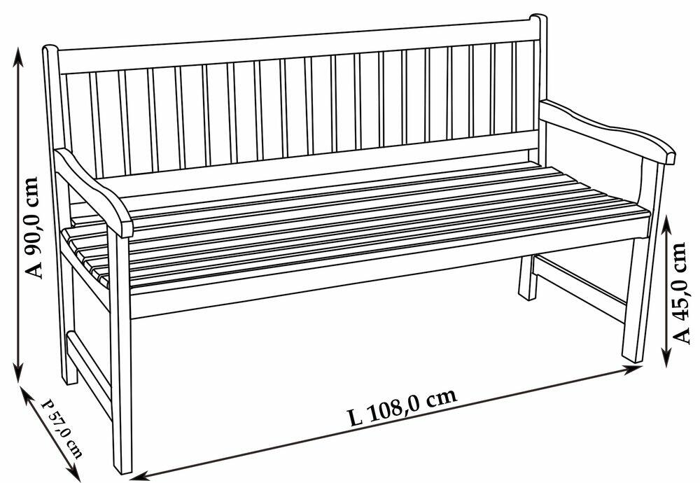 Banco de Madeira Lyptus 108cm Metalnew