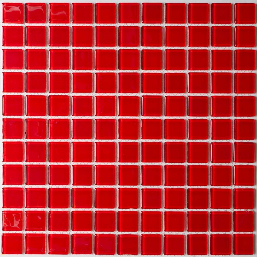 Pastilha Autoadesiva de Vidro Cristal Vermelho 30x30 Van Gogh