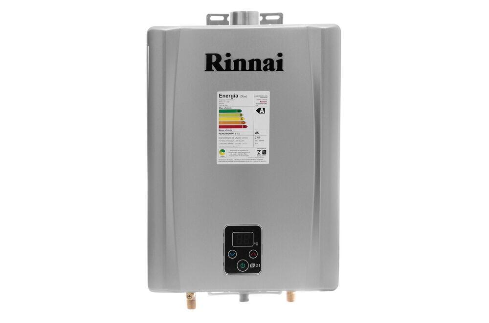 Aquecedor de Água a Gás GLP Digital E21 21L/min Prata Rinnai