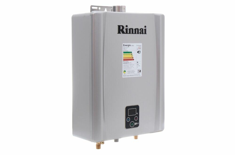 Aquecedor de Água a Gás GN Rinnai Digital 21L/min Prata E21