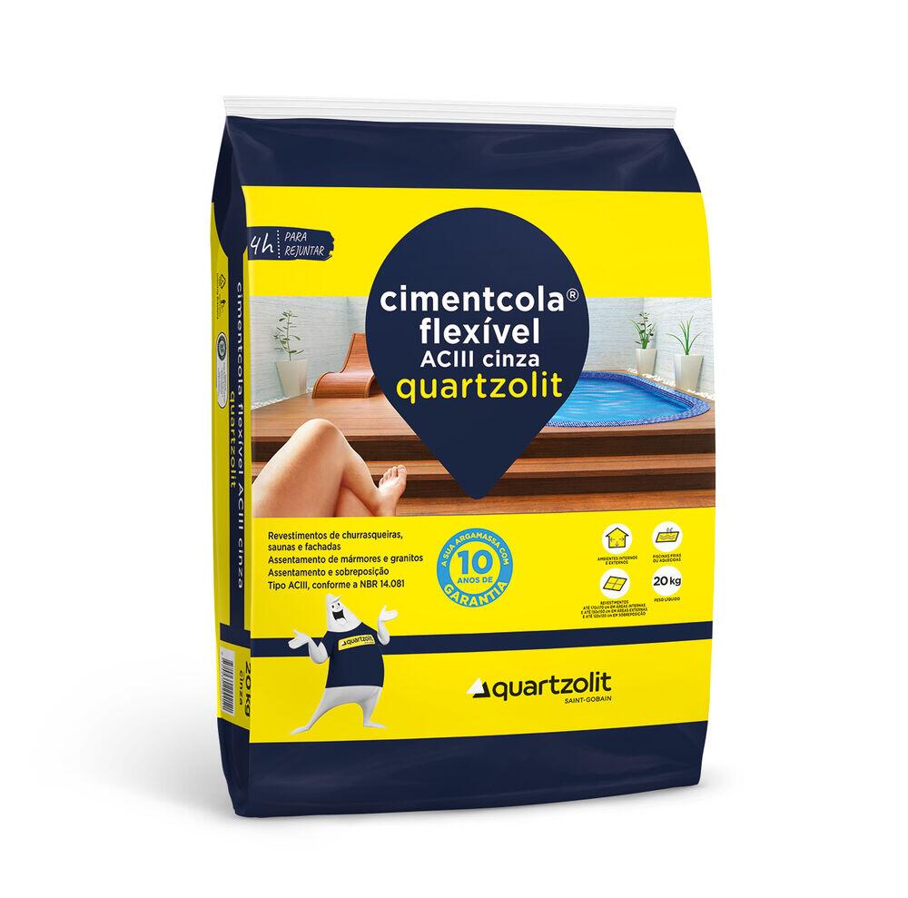 Argamassa AC3 Flex 20kg Cinza Quartzolit